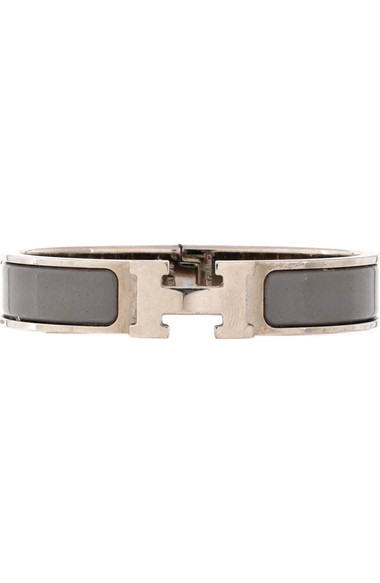 Pre-Owned Hermes Clic H Bracelet Enamel Narrow, Main, color, Gray