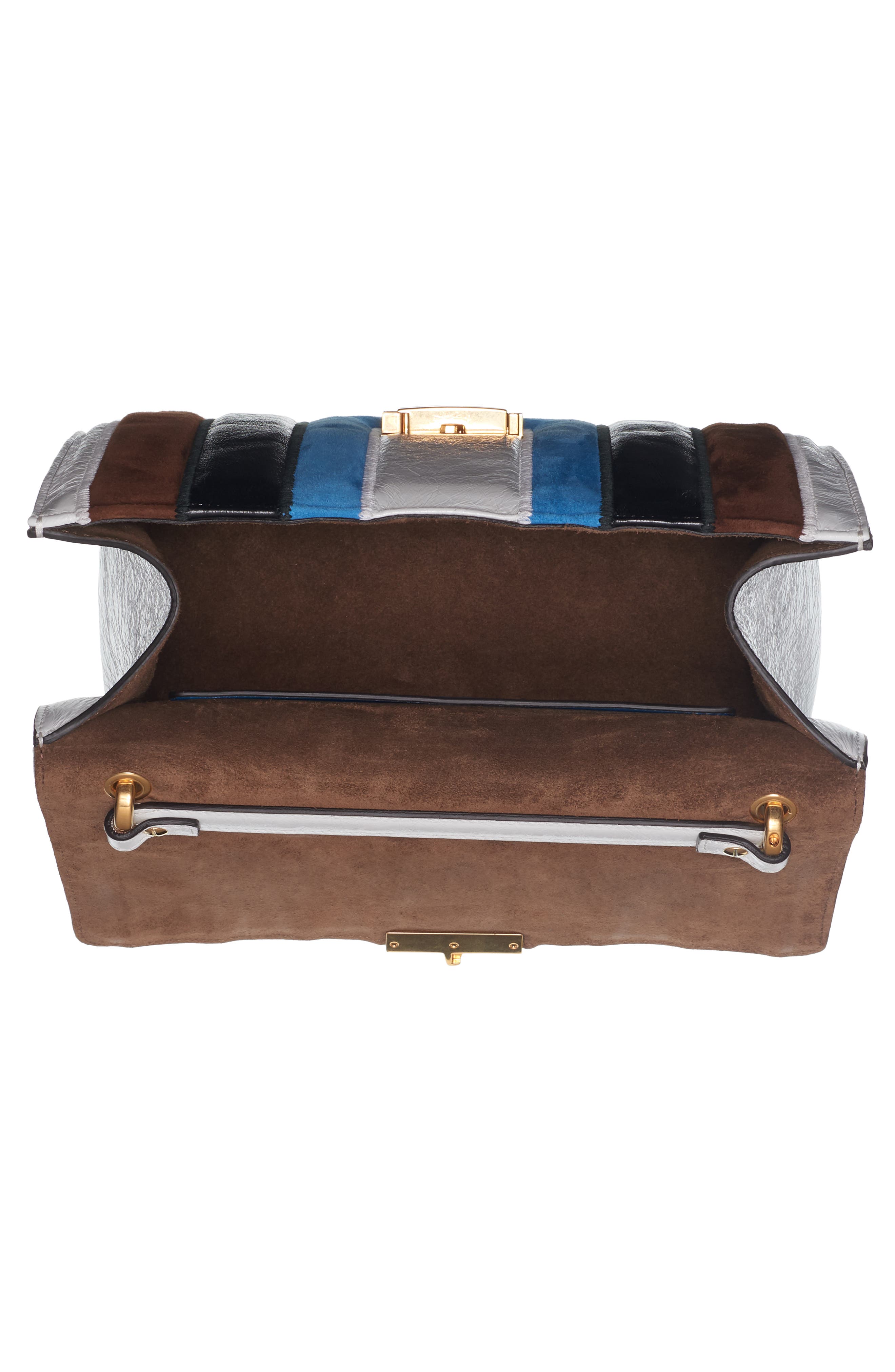 Fendi Kan U Colorblock Lambskin Shoulder Bag, Alternate, color, 