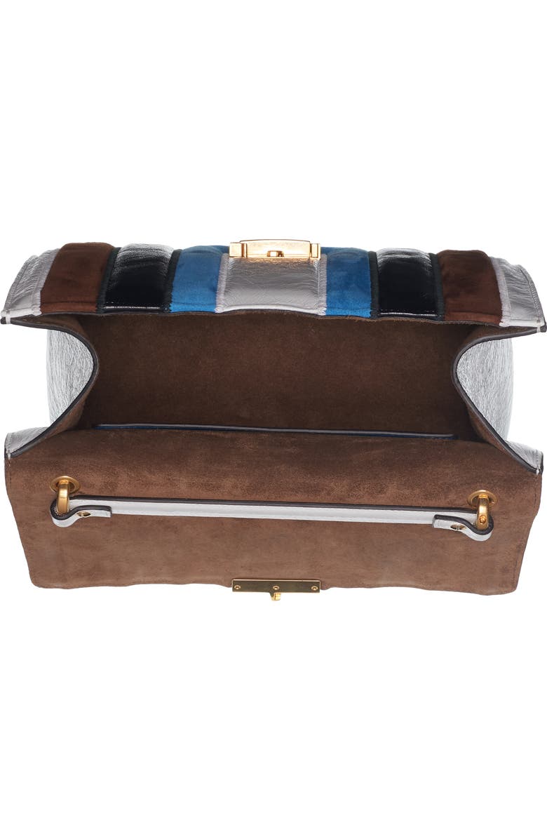 Fendi Kan U Colorblock Lambskin Shoulder Bag, Alternate, color,