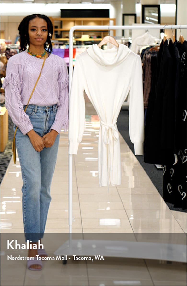 Cowl Neck Long Sleeve Sweater Dress, sales video thumbnail