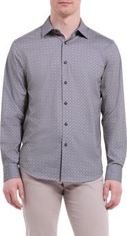Bugatchi Jimmy OoohCotton® Geo Print Button-Up Shirt