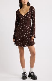 BP. Scoop Neck Long Sleeve Minidress
