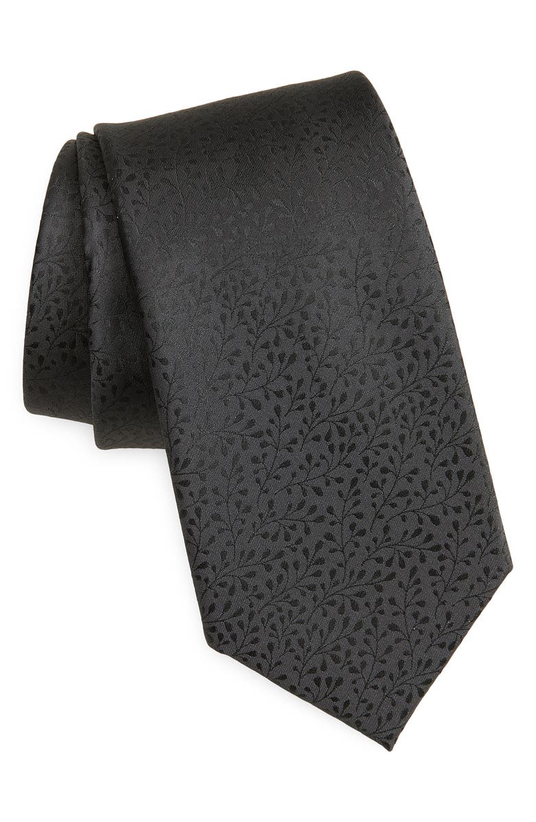 Calvin Klein Baker Floral Tie, Main, color, Black