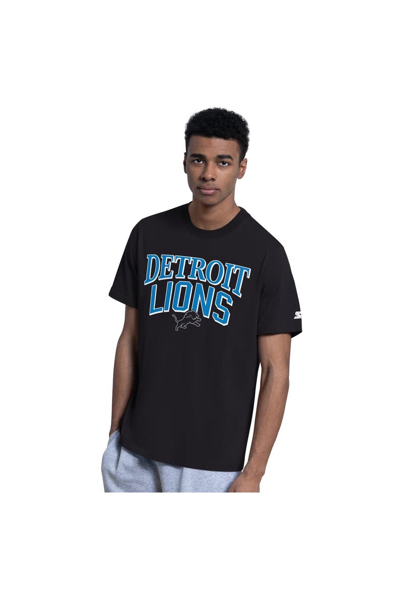 Men's Starter  Black/Heather Gray Detroit Lions Two-Pack Throwback Logo T-Shirt Set, Alternate, color, Black