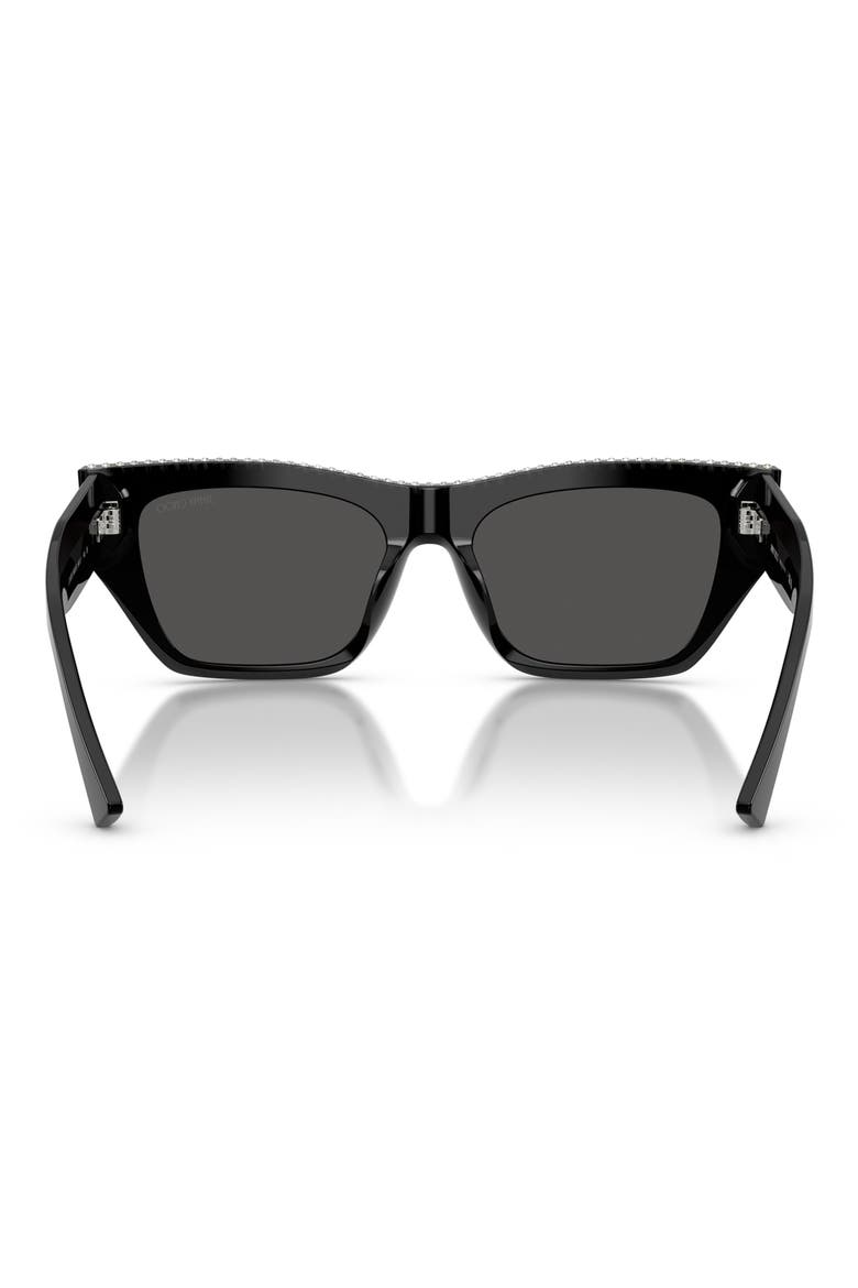 54mm Cat Eye Sunglasses, Alternate, color, BLACK/ DARK GREY
