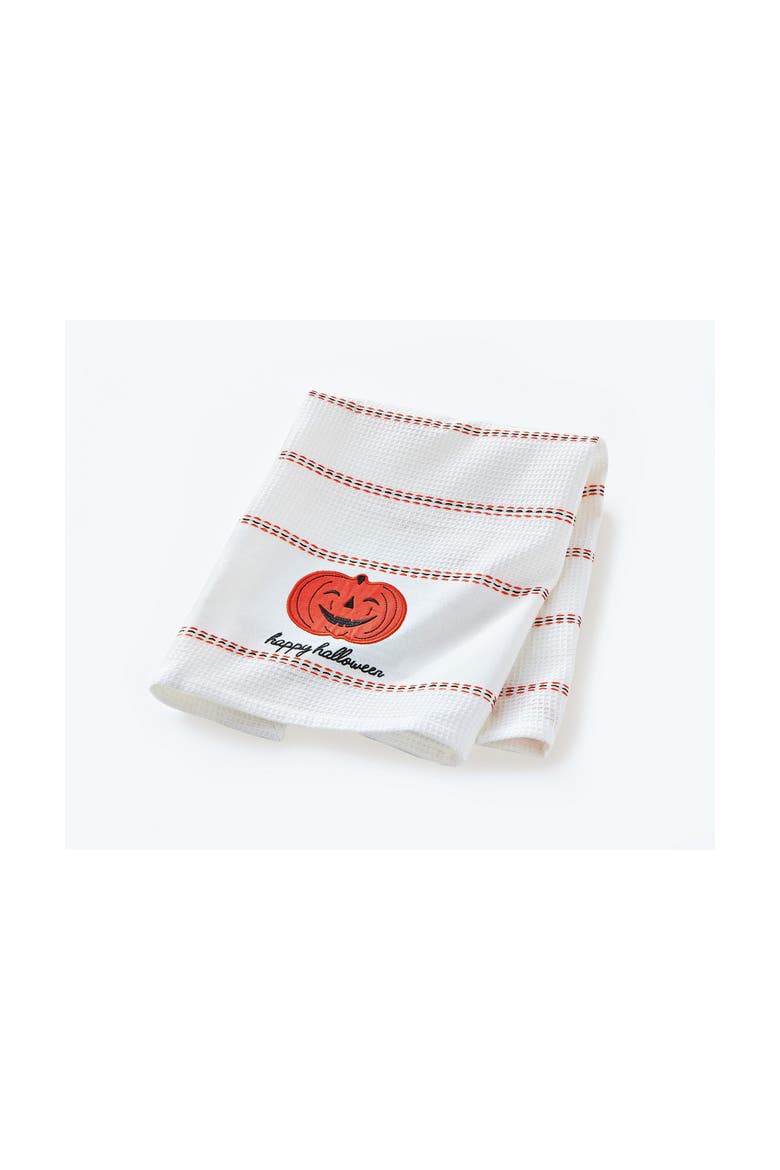 Happy Halloween Set of Two Multicolor Cotton Towels, Alternate, color, White