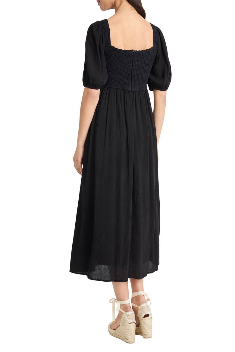 Mixed Media Midi Dress, Alternate, color, BLACK