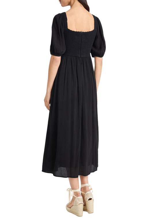 The Good Journey Puff Sleeve Maxi Dress In Black