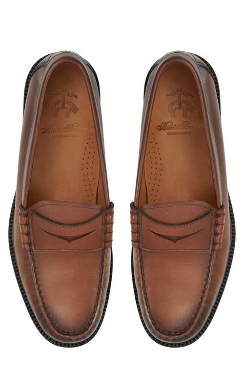 Brooks Brothers Bleecker Lug Sole Penny Loafer In Cognac