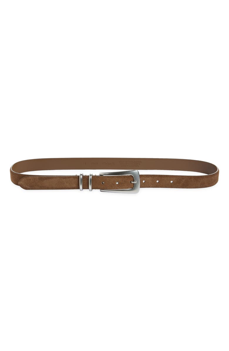 Madewell Elongated Suede Buckle Belt, Main, color, 