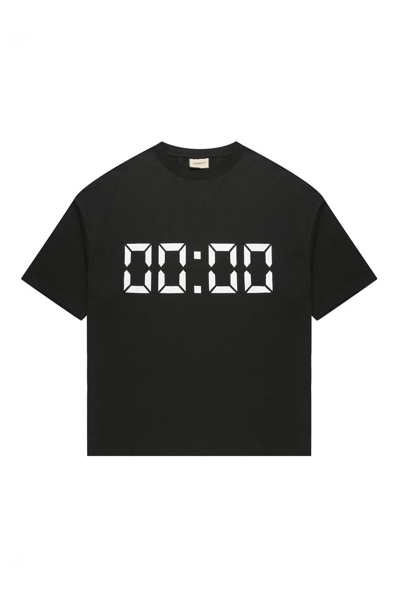 Us Against Time Oversize Cotton Graphic T-Shirt, Alternate, color, BLACK