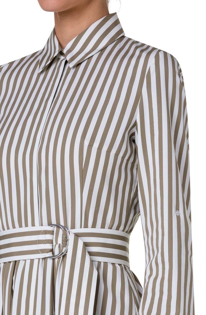 Akris punto Stripe Long Sleeve Cotton Poplin Shirtdress, Alternate, color, 