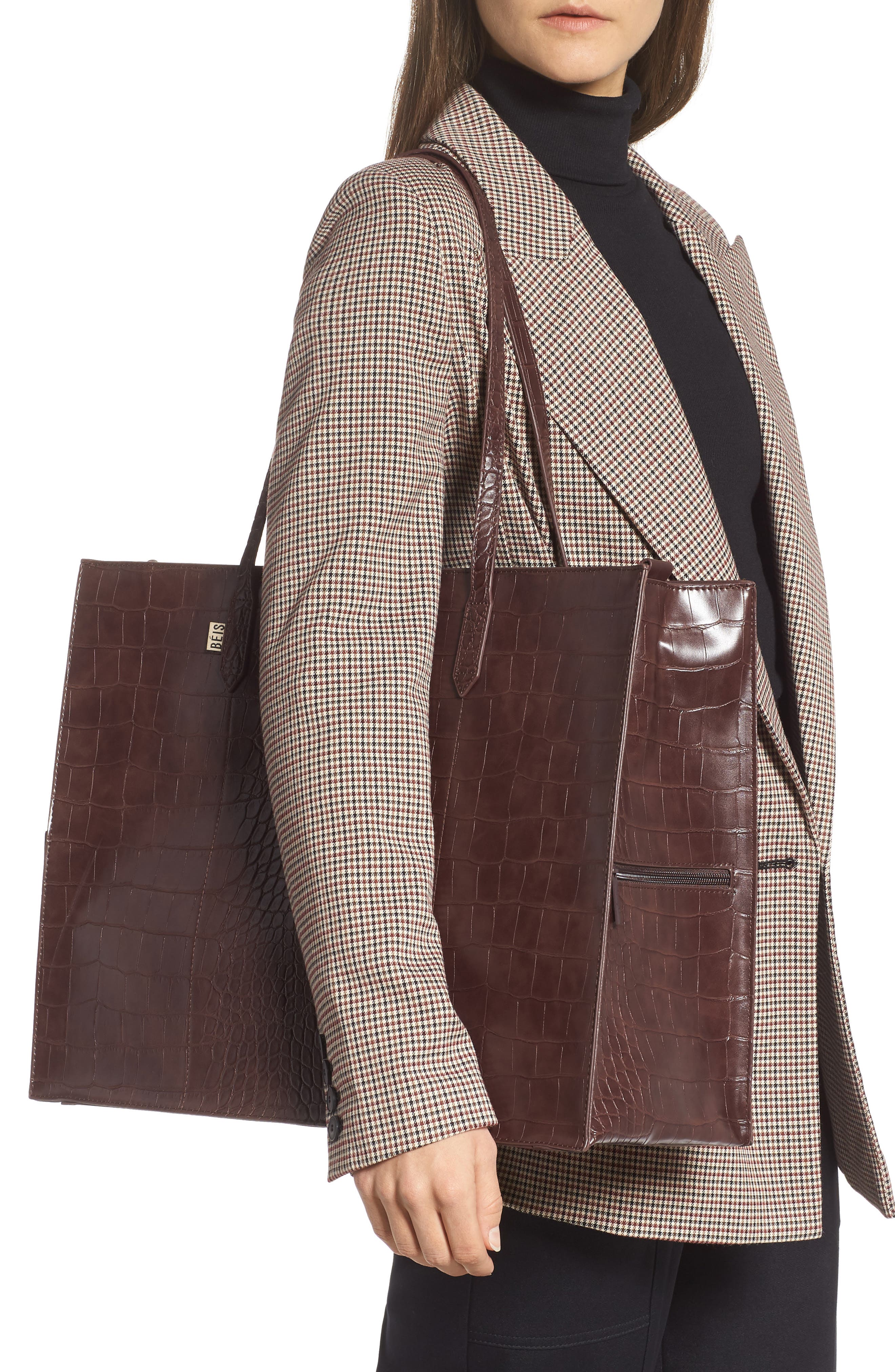 Large Work Tote, Alternate, color, ESPRESSO CROC