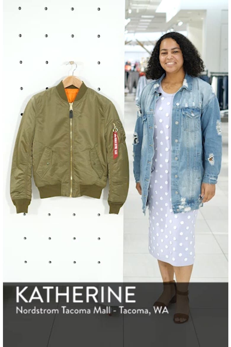 'MA-1' Slim Fit Bomber Jacket video