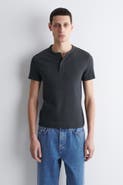 COS Slim-Fit Ribbed Henley T-Shirt