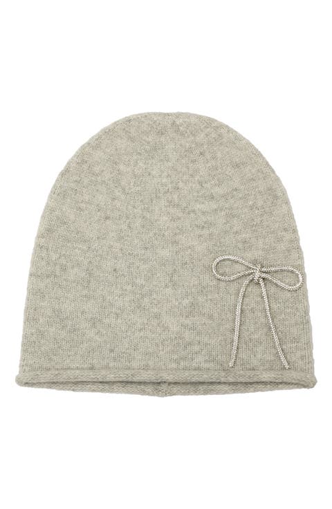 Embellished Bow Beanie