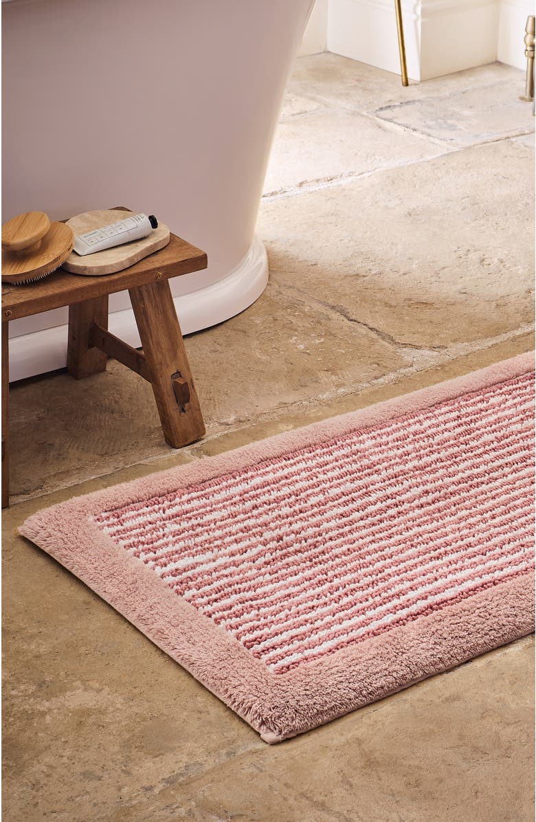 CHRISTY Portobello Stripe Coastal Inspired Bath Rugs, Alternate, color, Rose