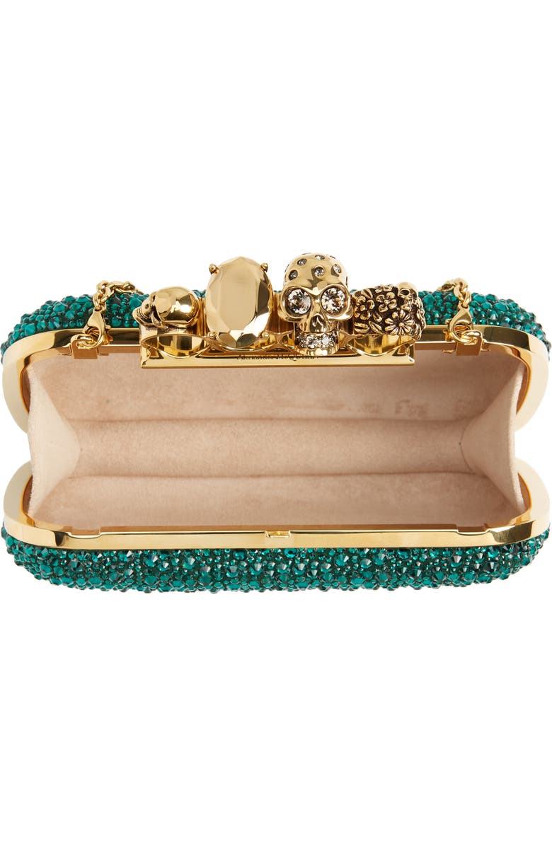 McQueen Crystal Embellished Jeweled Clutch, Alternate, color,