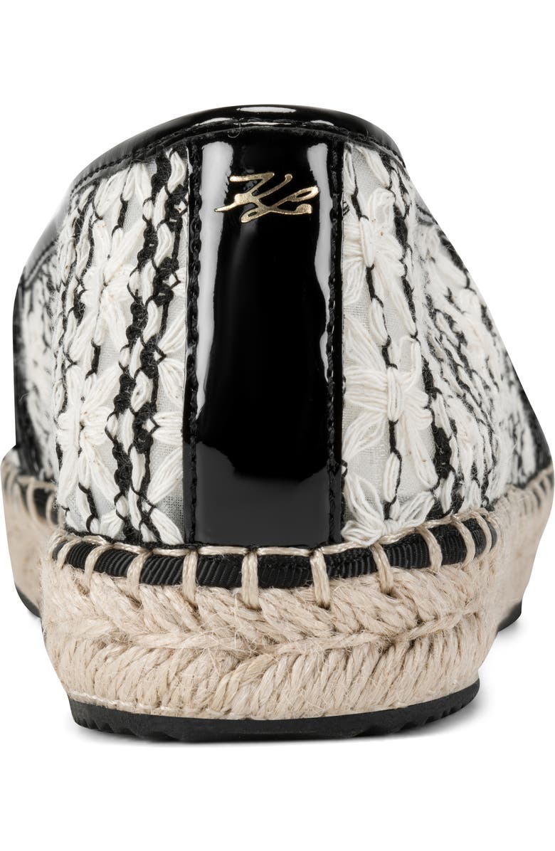 KARL LAGERFELD PARIS Millicent Espadrille Flat, Alternate, color, Black/ White