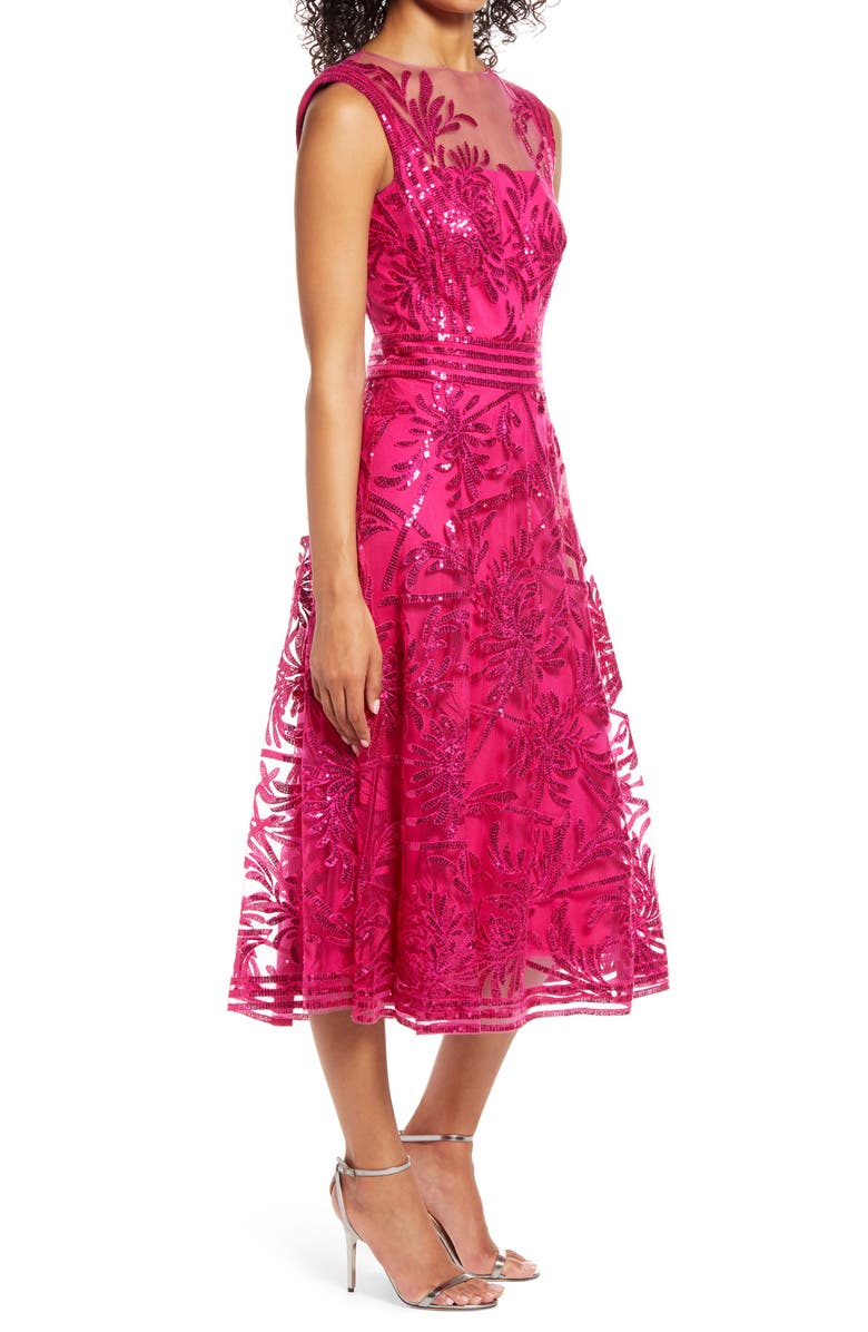 Tadashi Shoji Sleeveless Sequin Fit & Flare Cocktail Midi Dress, Alternate, color,