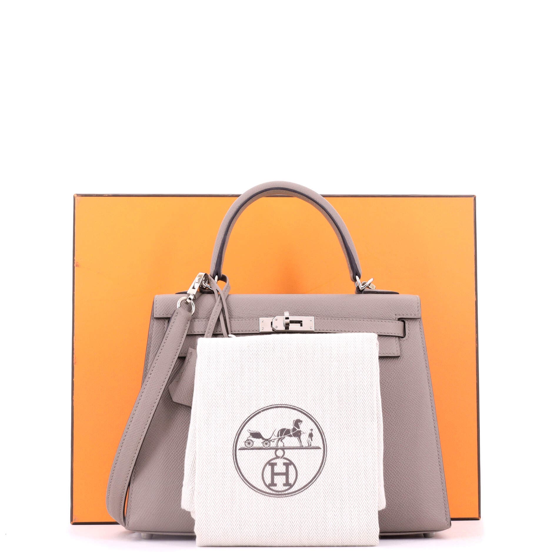 Kelly Handbag Grey Epsom With Palladium Hardware 25, Alternate, color, Grey