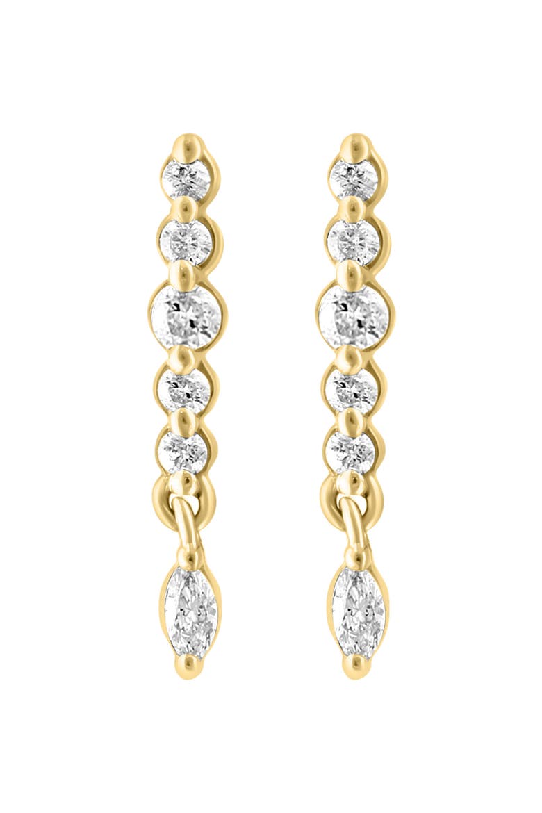 Diamond Drop Earrings, Main, color, SILVER/ 18K GOLD/ DIAMOND