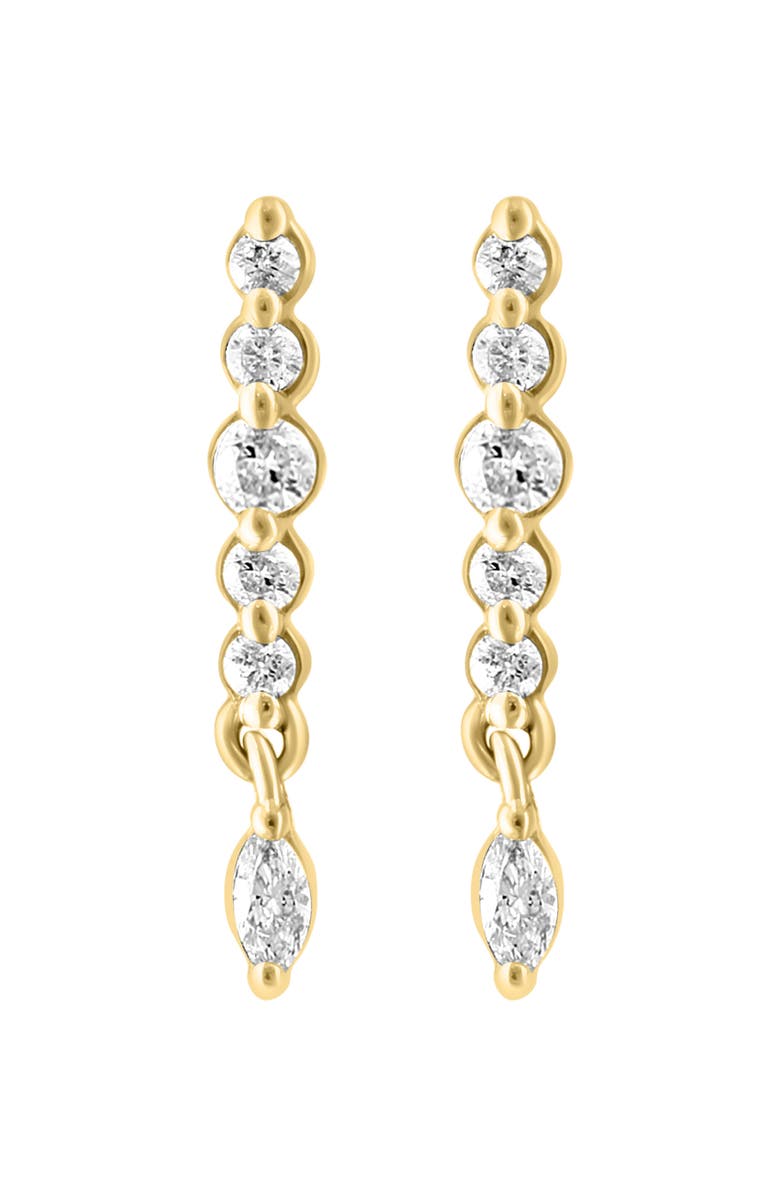 EFFY Diamond Drop Earrings, Main, color, Silver/ 18K Gold/ Diamond