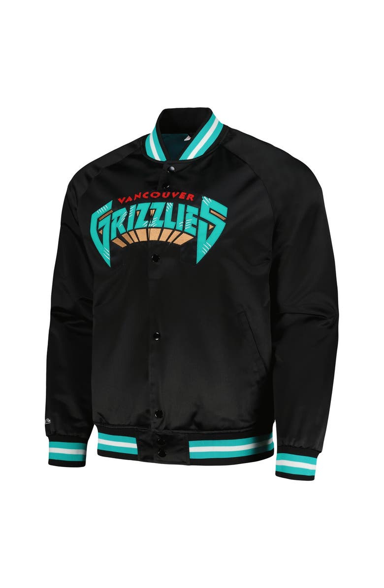 Mitchell & Ness Men's Mitchell & Ness Black Vancouver Grizzlies Hardwood Classics  Throwback Wordmark Raglan Full-Snap Jacket, Alternate, color, 
