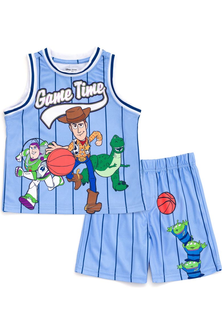 Toy Story 2-Piece Basketball Jersey and Shorts Set, Main, color, Toy Story Light Blue