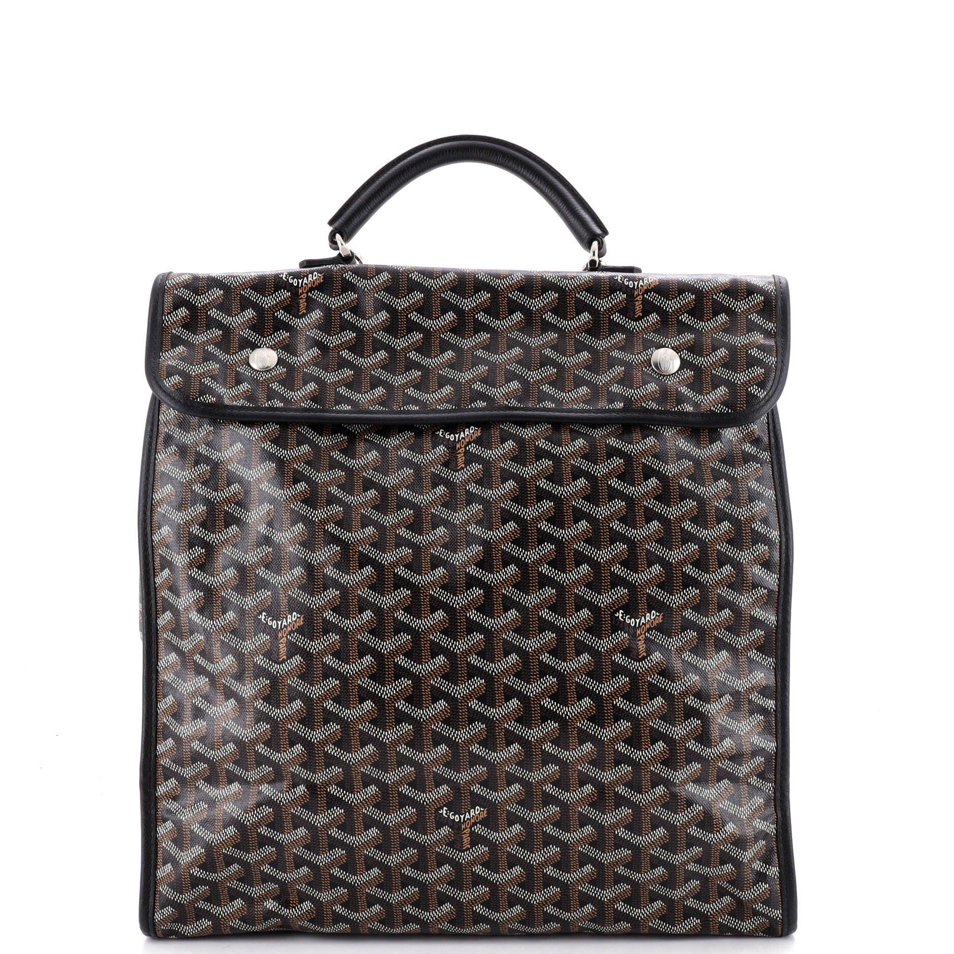 Saint Leger Briefcase Backpack Coated Canvas, Main, color, Black