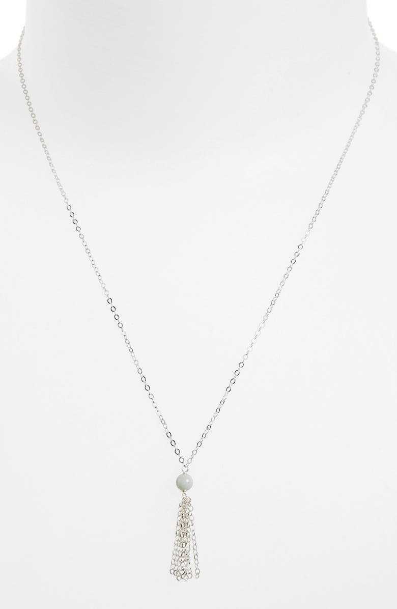 Dogeared 'Love Gem' Tassel Chain Pendant Necklace, Alternate, color,
