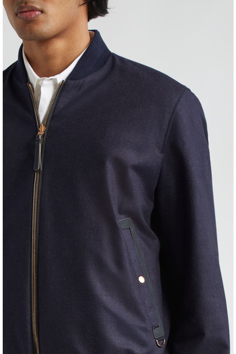 Silk Tweed Reversible Bomber Jacket, Alternate, color, NAVY