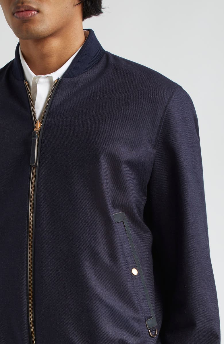 Agnona Silk Tweed Reversible Bomber Jacket, Alternate, color,