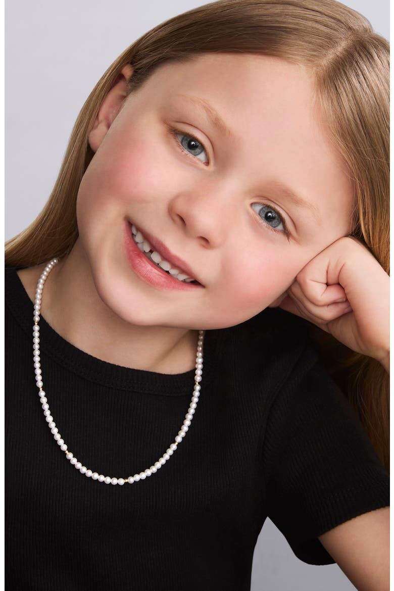 Kids' Cultured Pearl Necklace, Alternate, color, SILVER