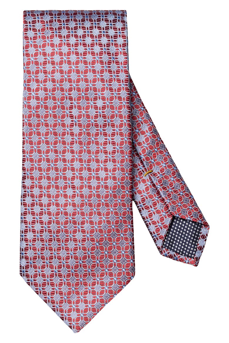 Medallion Silk Tie, Main, color, RED