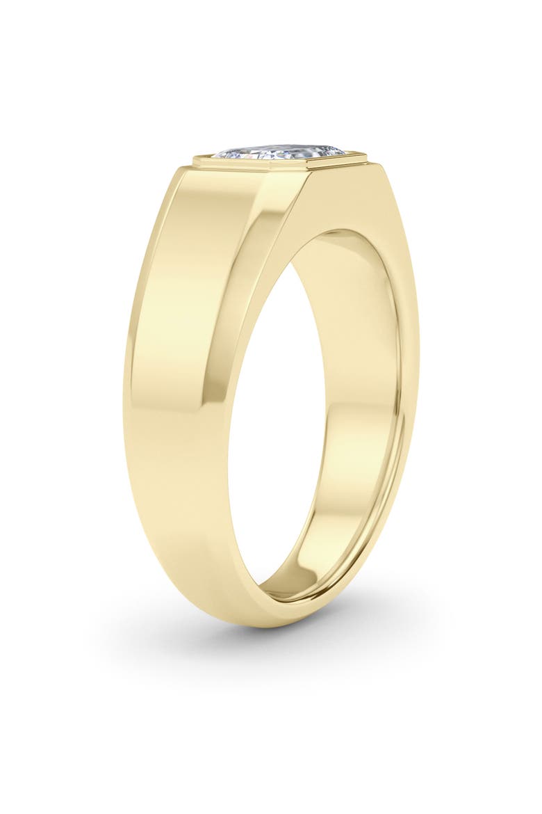 Men's Emerald-Cut Lab Grown Diamond Signet Ring, Alternate, color, 18K YELLOW GOLD