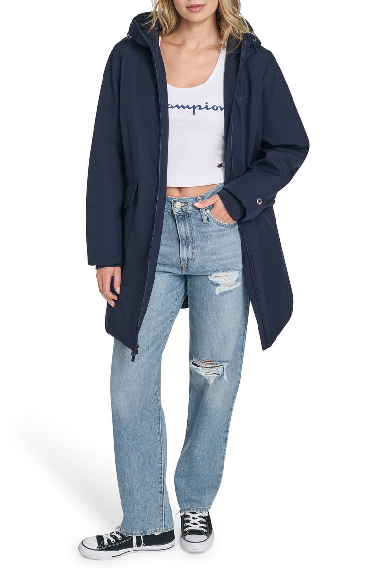 Hooded Coat, Alternate, color, NAVY