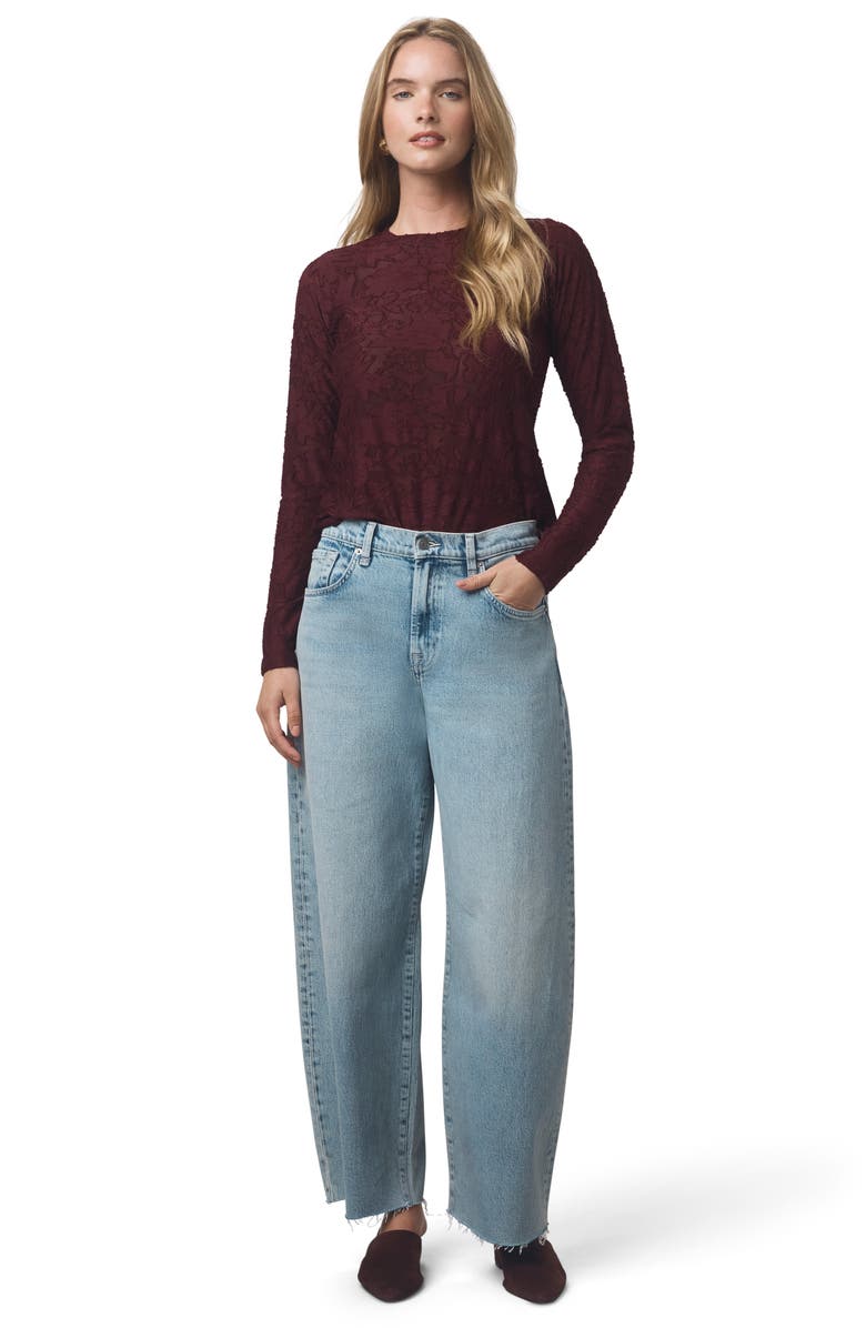 Splendid Cecelia Floral Long Sleeve Top, Alternate, color, Rosewood