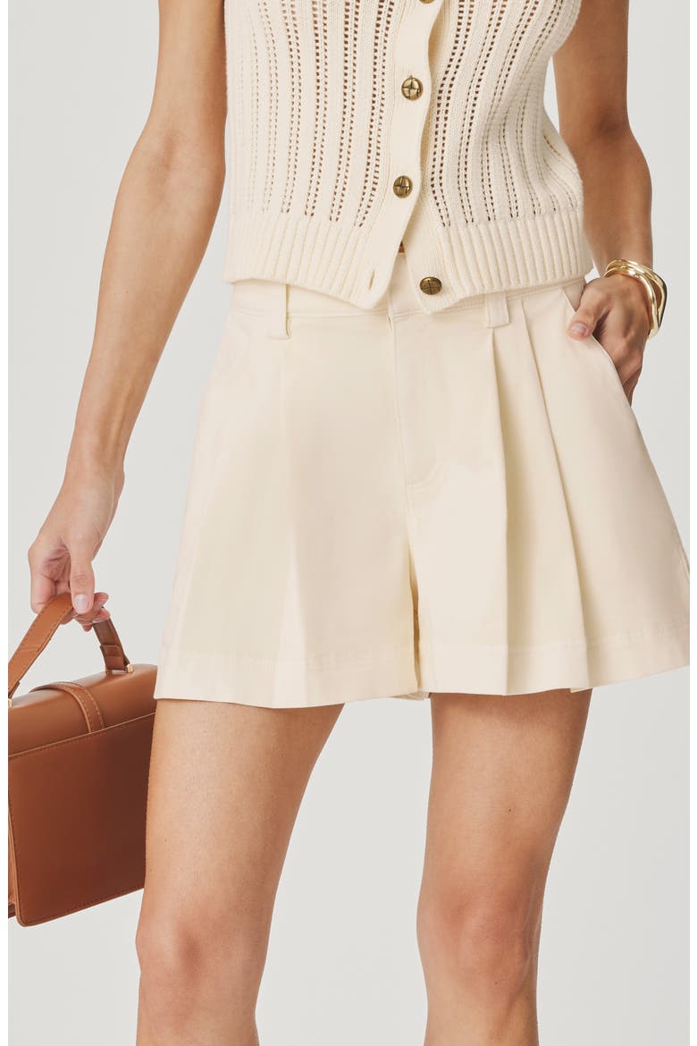 Natasha Pleated High Waist Shorts, Alternate, color, ANTIQUE PEARL
