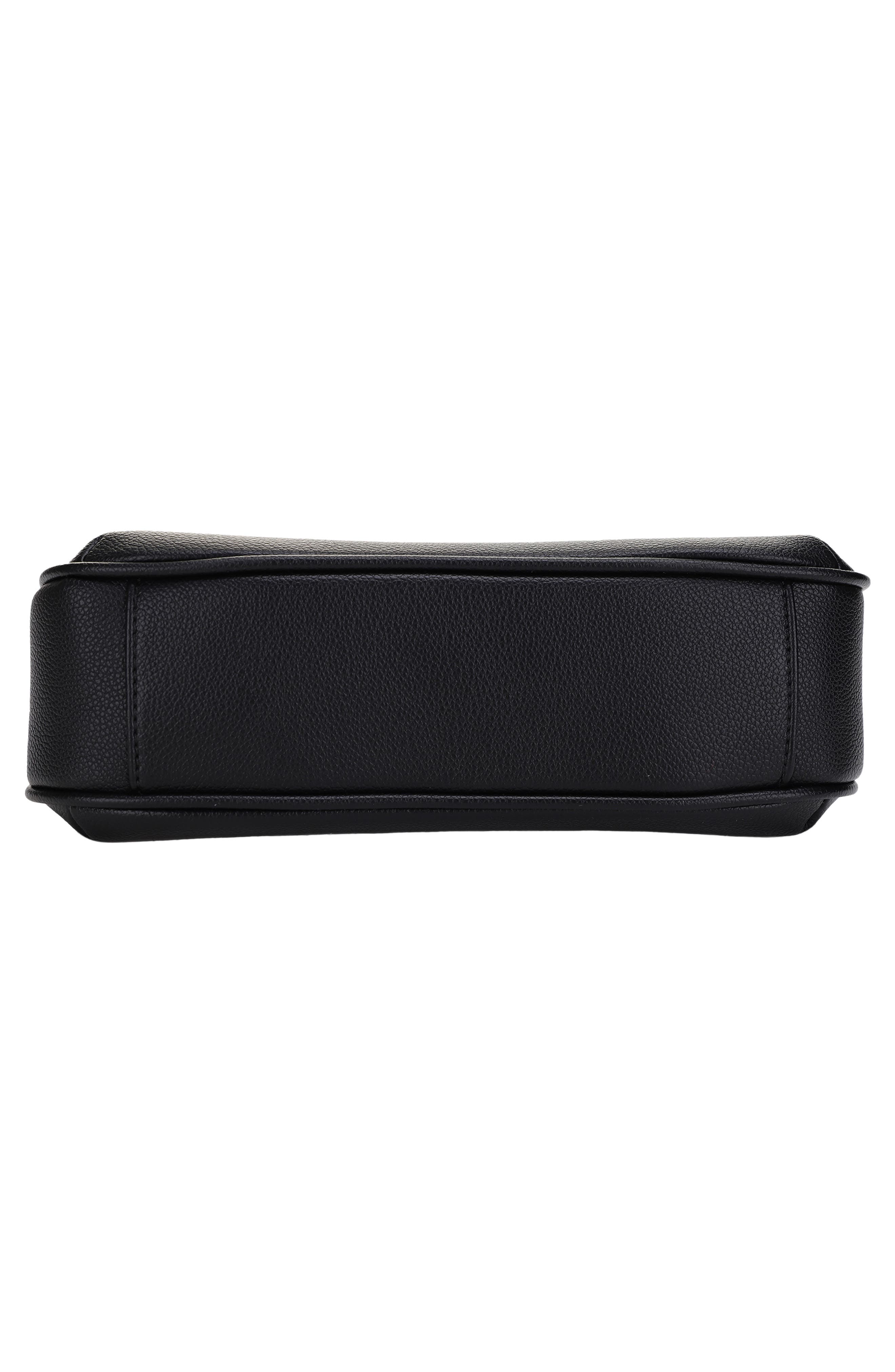 Mali + Lili Marissa Bow Vegan Leather Shoulder Bag, Alternate, color, Black