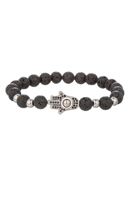 Eye Candy Los Angeles Set Of 2 Ethan Hamsa Hand Buddha Head Bracelets In Silver