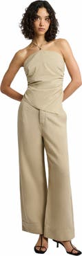 Onia Air Linen Asymmetrical Halter Top