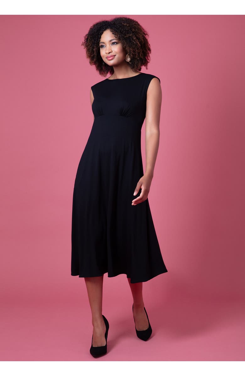 Alie Street London Luna Boat Neck Sleeveless Midi Dress, Alternate, color, Black