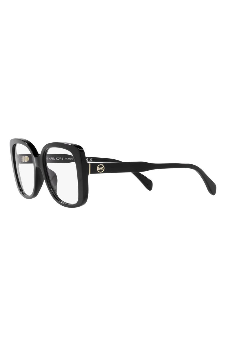 Michael Kors Perth 53mm Square Optical Glasses, Alternate, color, Black