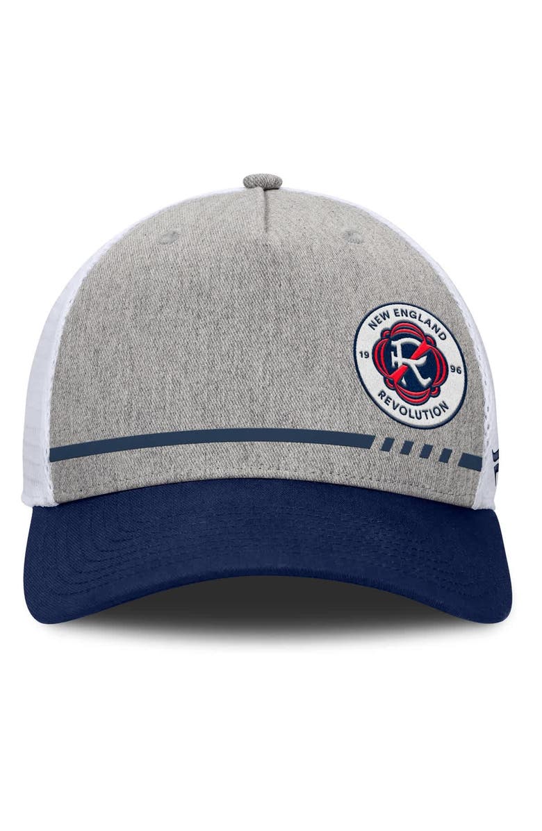 FANATICS Men's Fanatics Heather Gray New England Revolution Low Block Trucker Adjustable Hat, Alternate, color, 