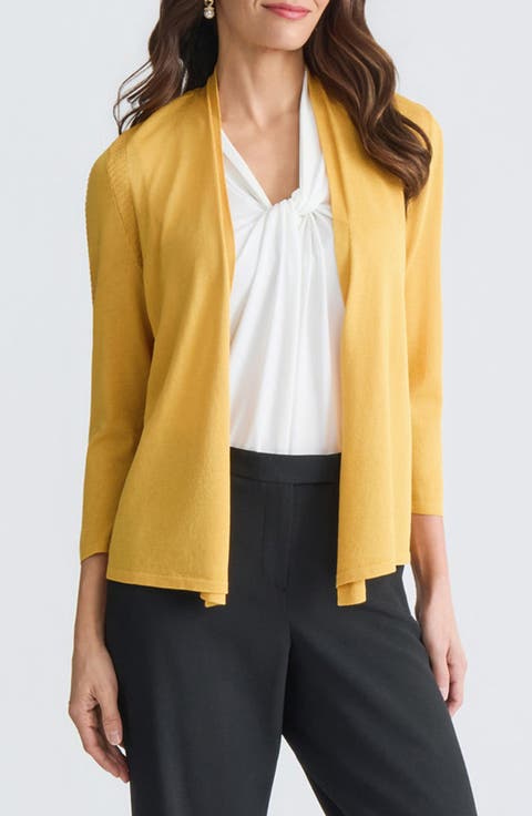 Stitch Detail Three-Quarter Sleeve Cardigan