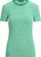 Lauren Ralph Lauren Stripe Cotton Ringer Neck T-Shirt