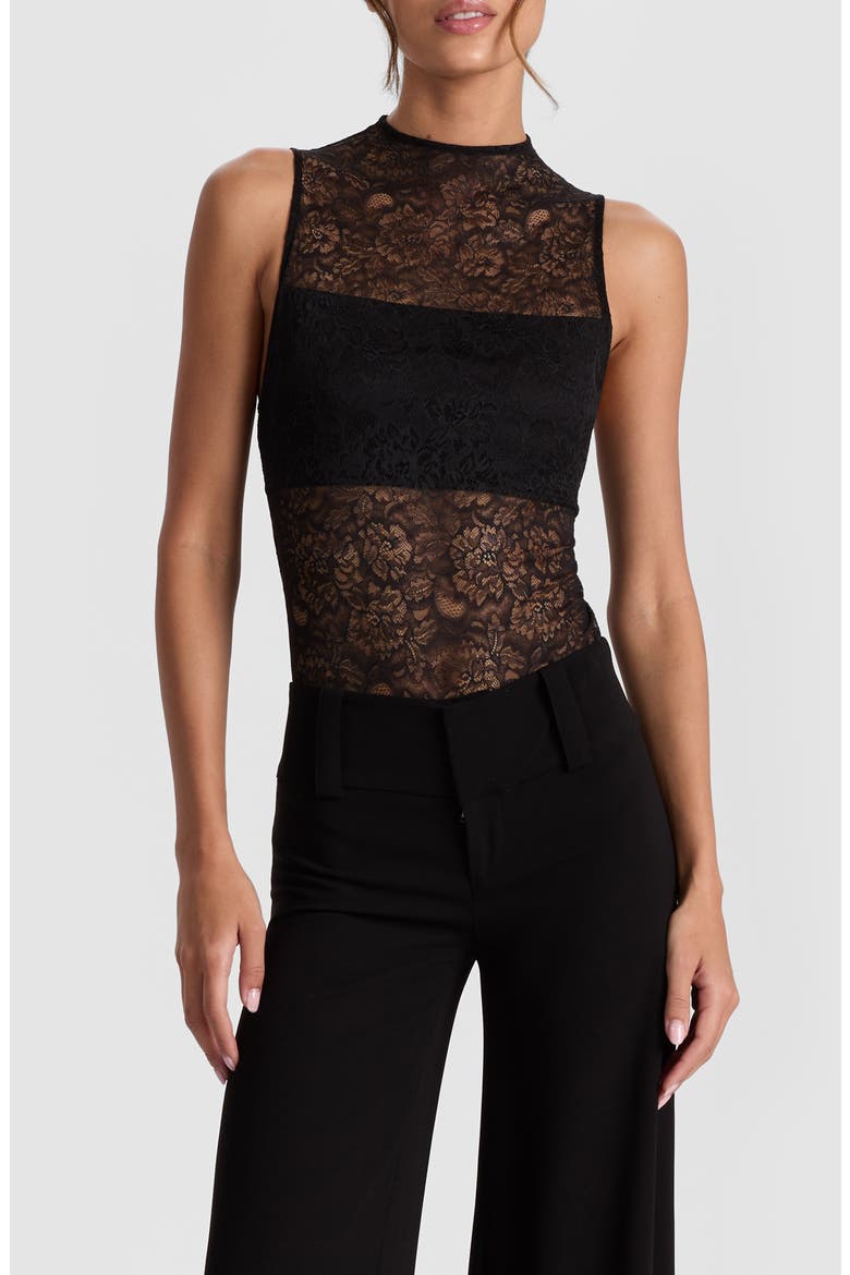 Nichol Lace Bodysuit, Main, color, BLACK