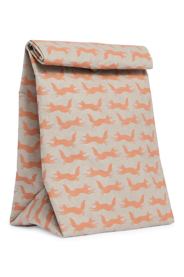 Hill Dale Fox Paper Lunch Bag, Main, color, FOX MULTI