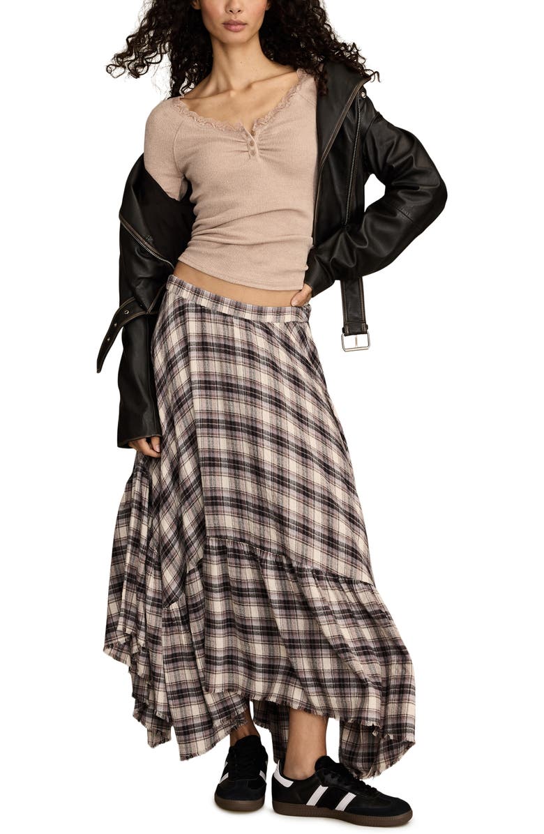 Lucky Brand Lace Trim Henley Top, Alternate, color,